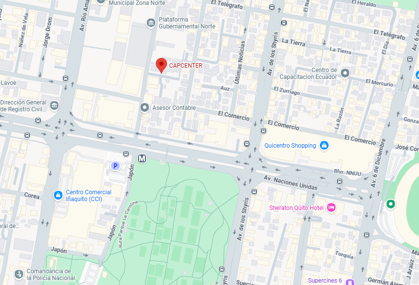 Mapa de ubicación de CAPCENTER en Quito