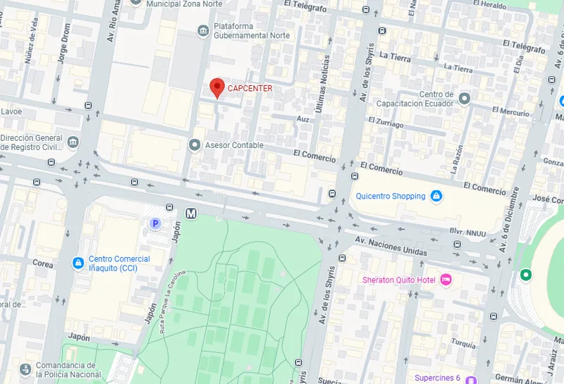 Mapa de ubicación de CAPCENTER en Quito